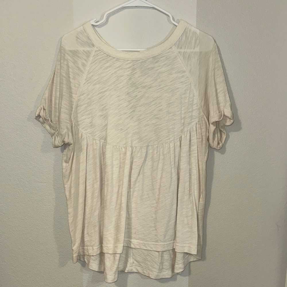 American Eagle Outfitters Cream Short Sleeve Top